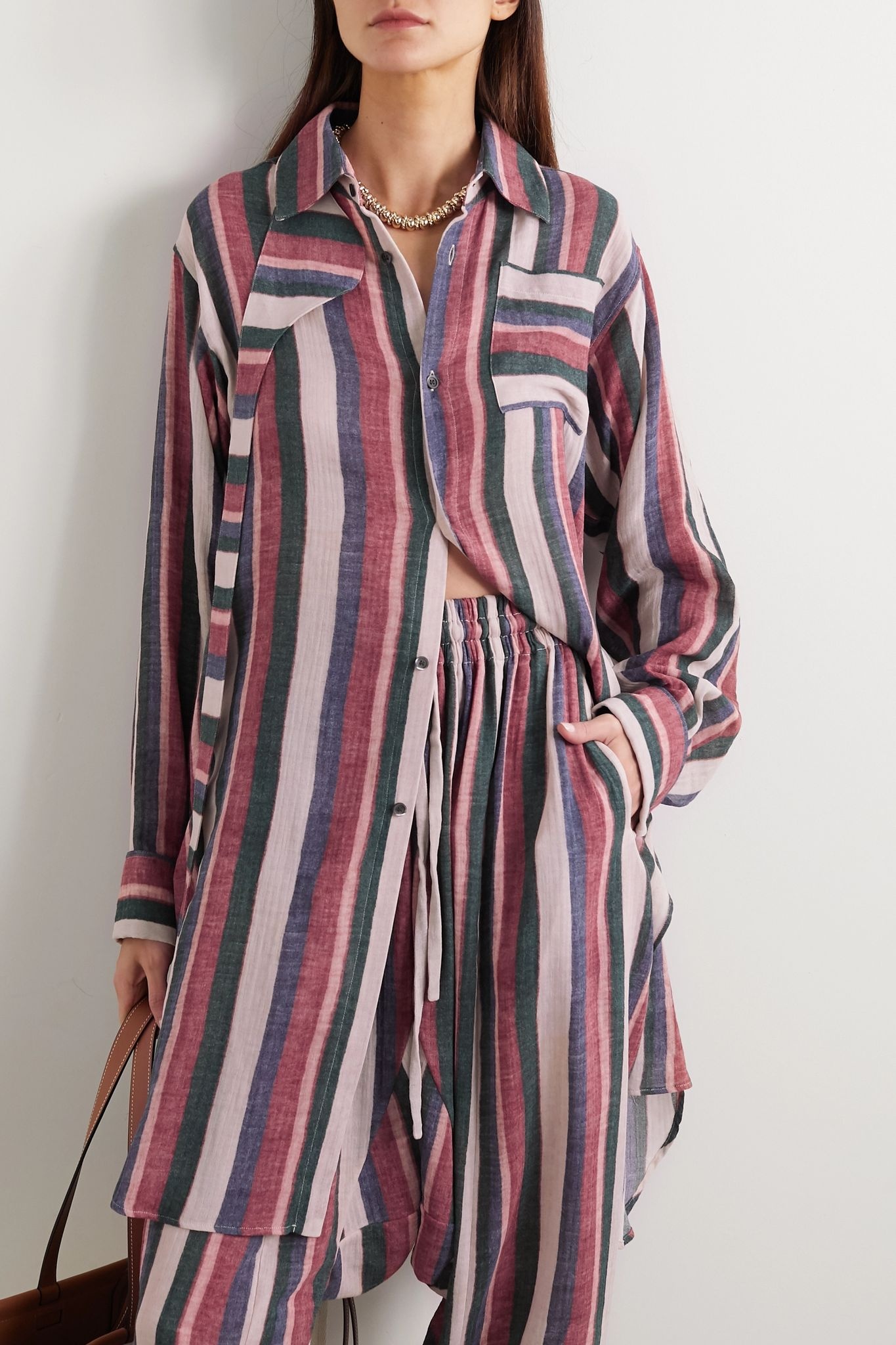 Oversized striped cotton shirt  - 3