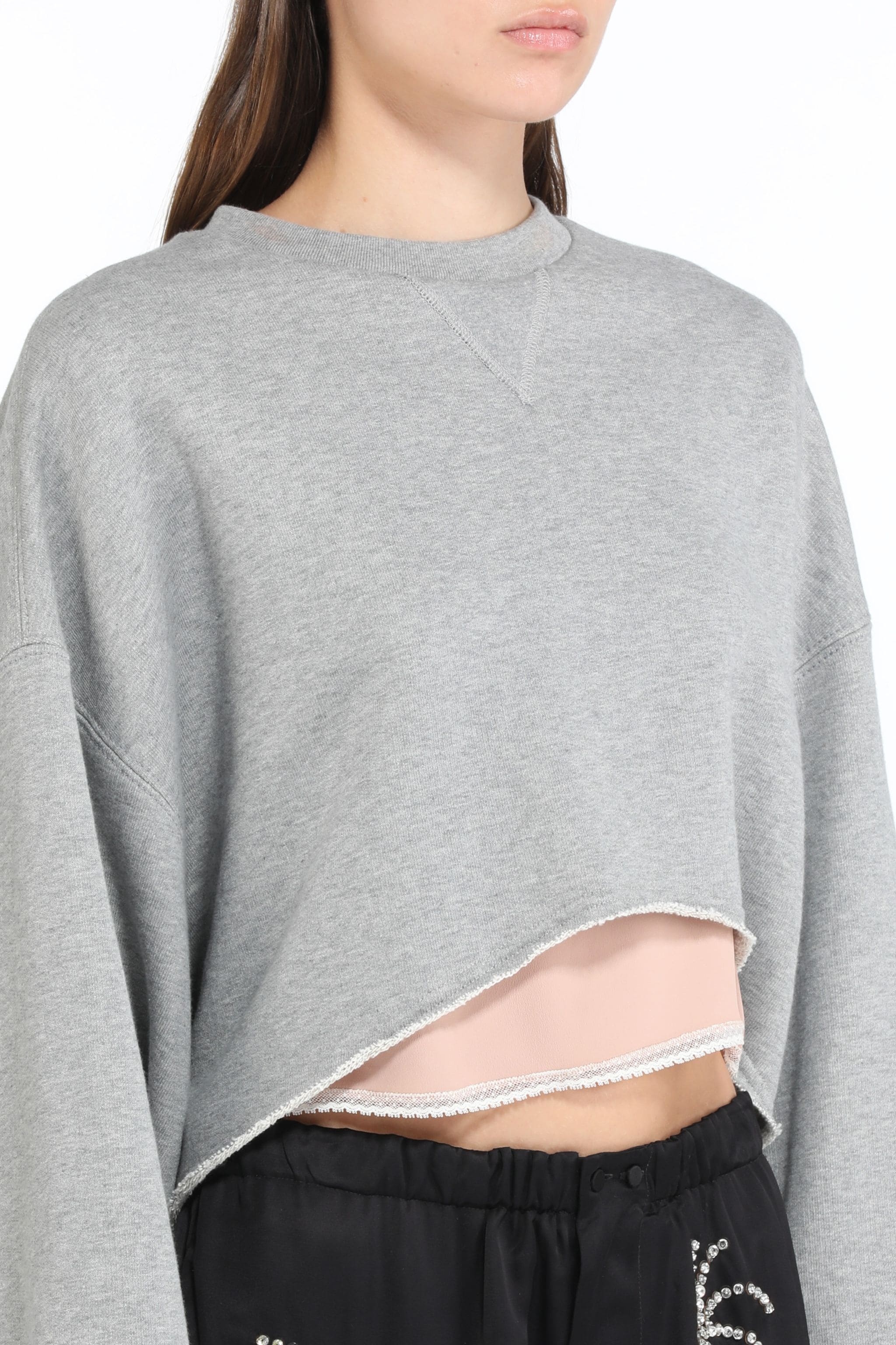 CROPPED COTTON SWEATSHIRT - 5