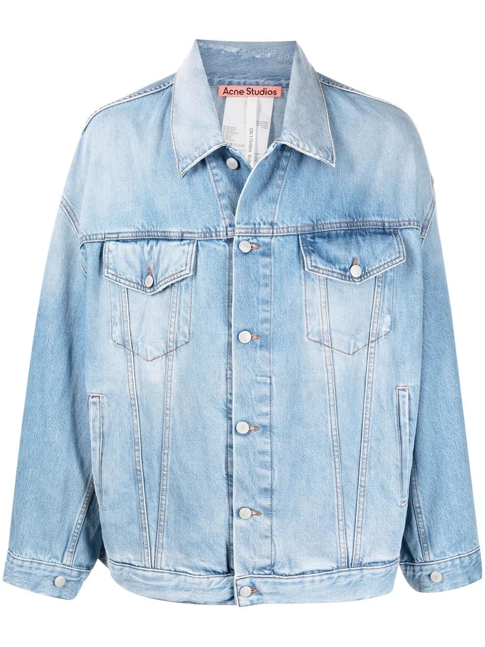 button-front denim jacket - 1