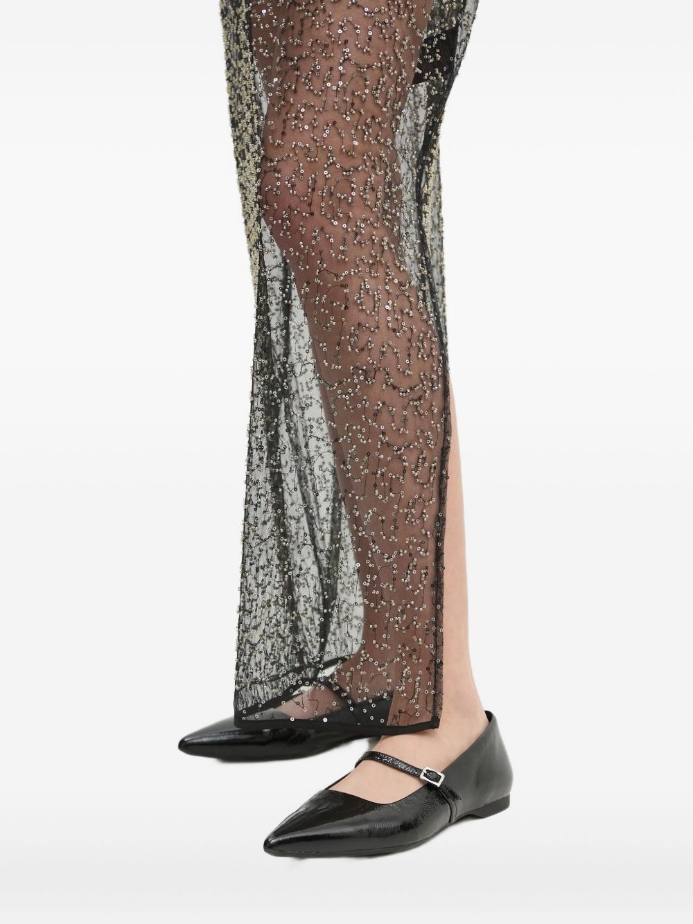 beaded mesh skirt - 3