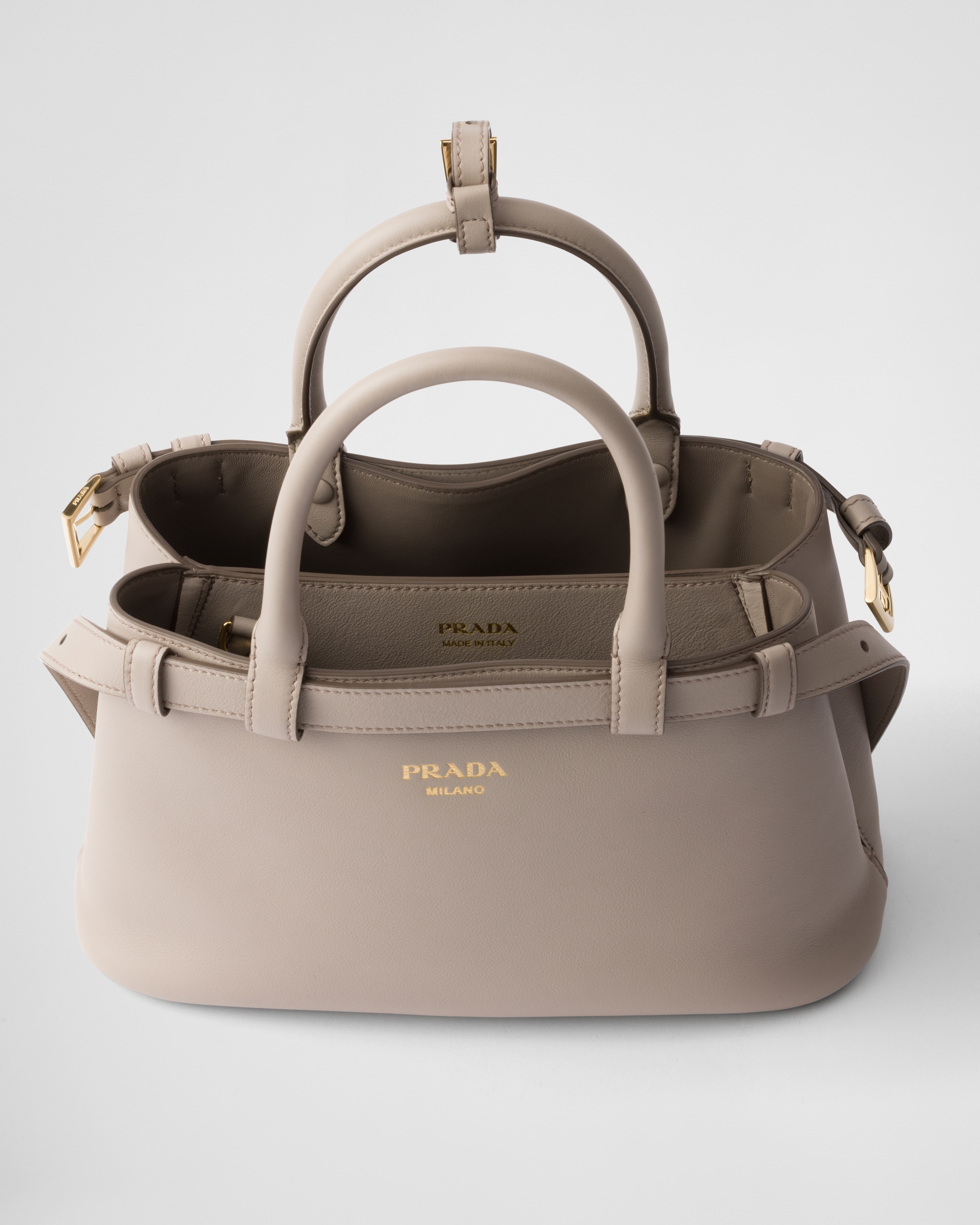 Prada Buckle small leather handbag with double belt - 4