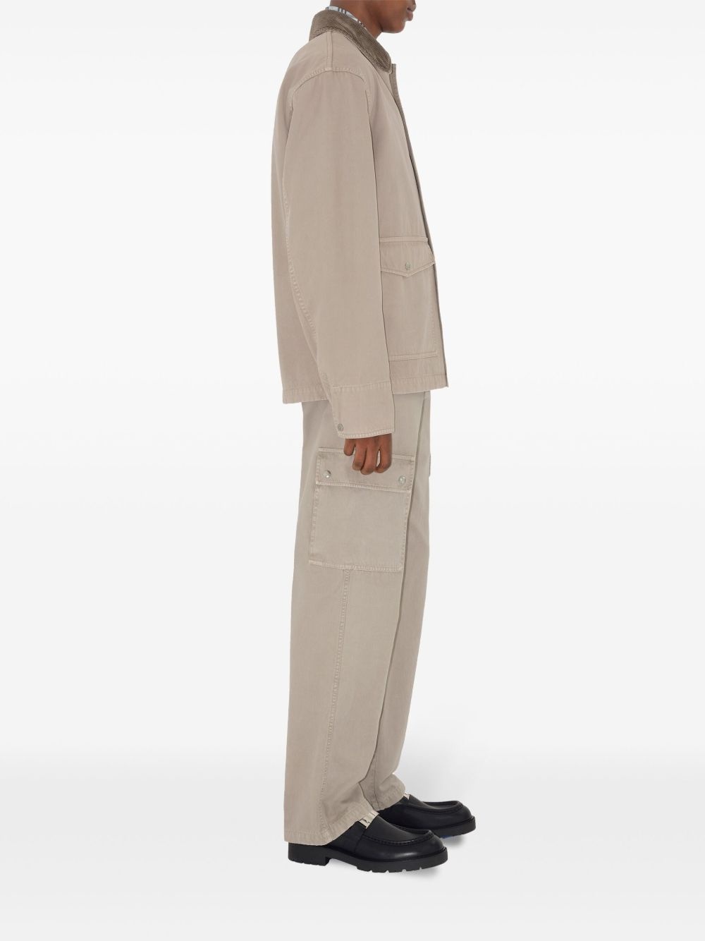 motif-embroidered shirt jacket - 3