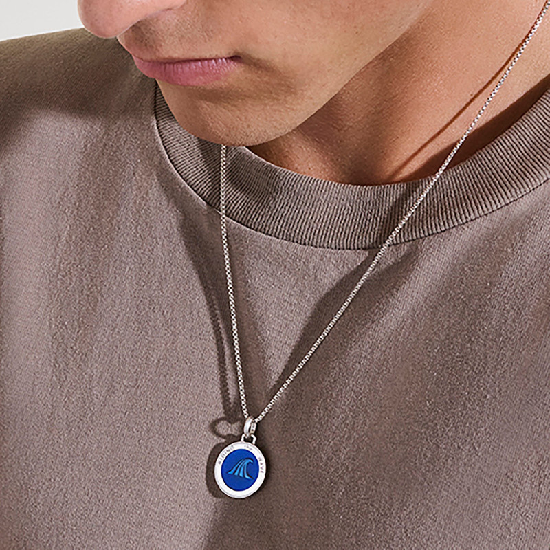 Wave Talisman Necklace, Sterling Silver, Enamel 4