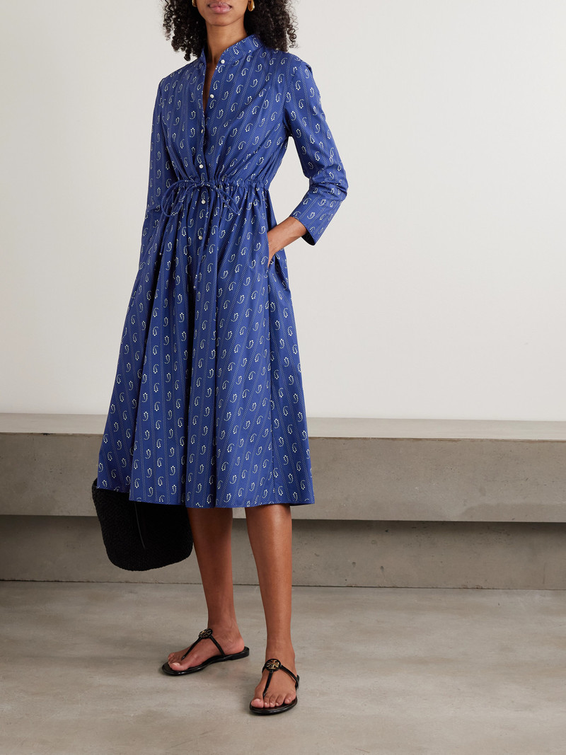 TORY BURCH Printed Cotton Midi Shirt Dress outlook
