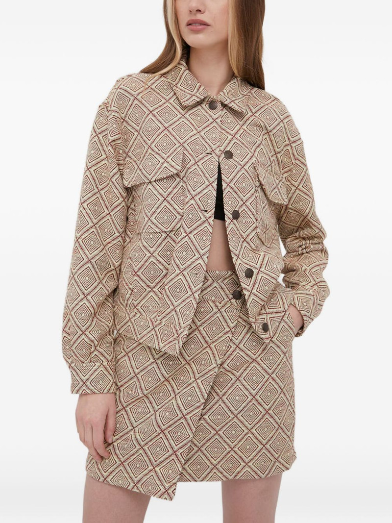 patterned buttoned jacket 1