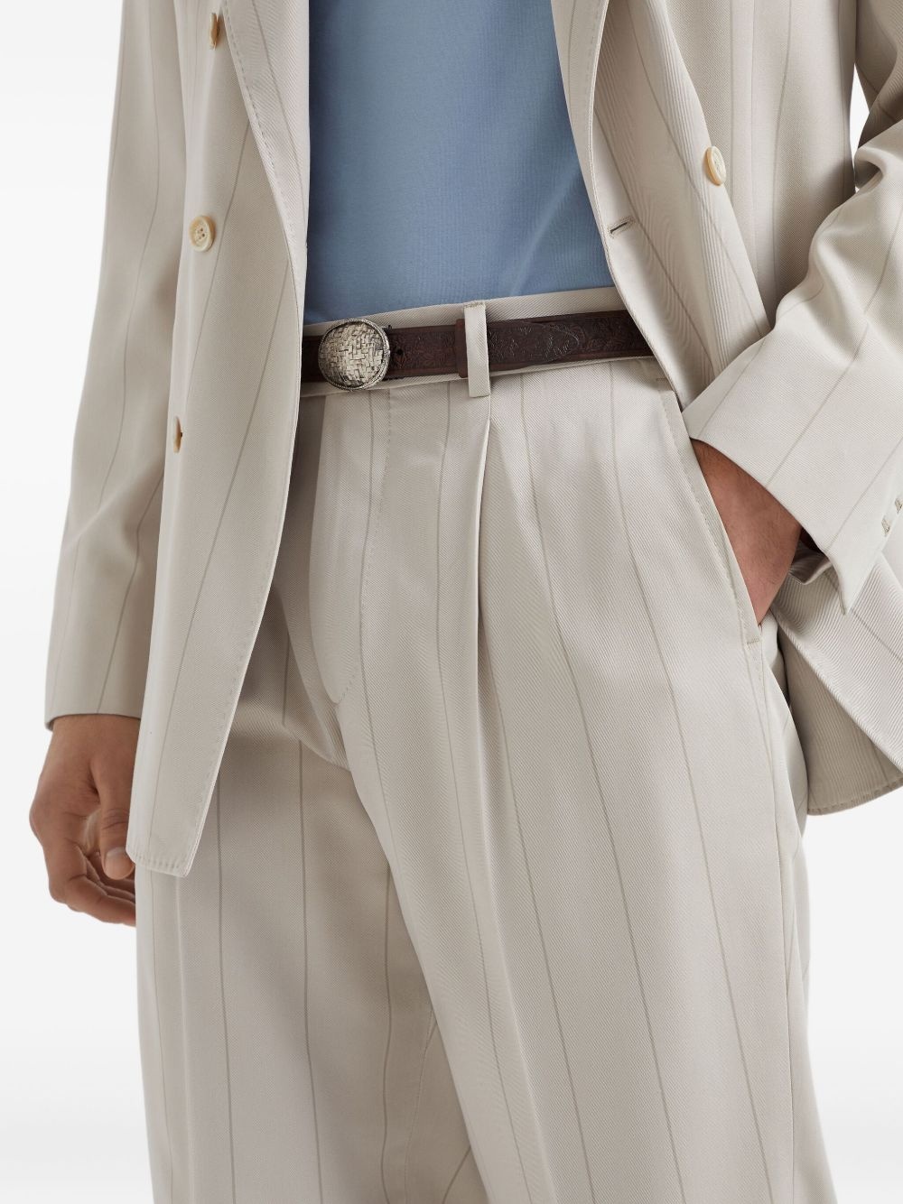 pinstripe tailored trousers - 5
