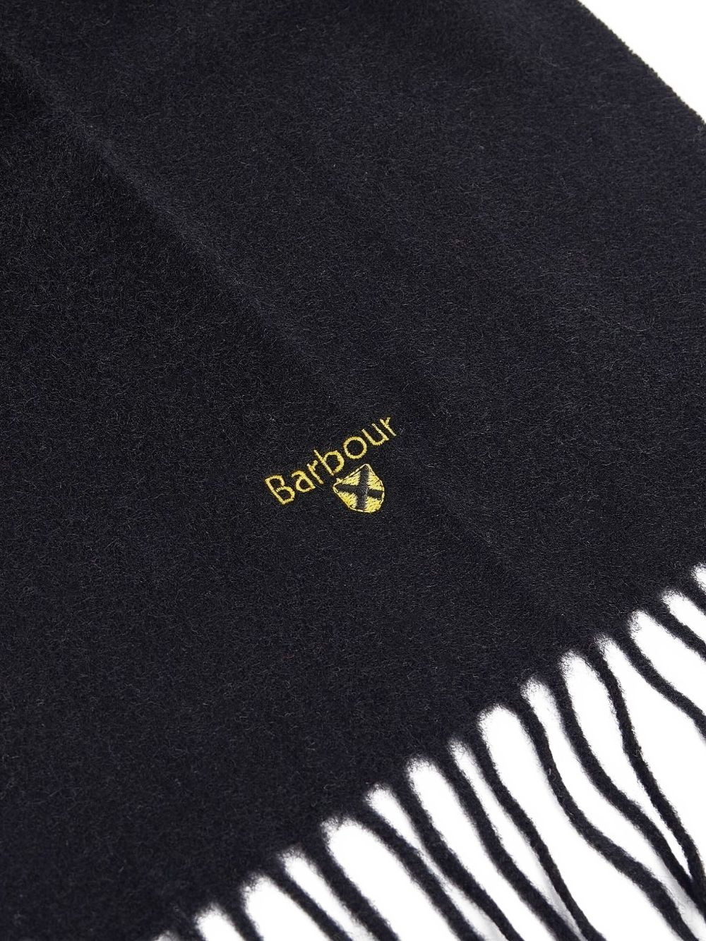 embroidered-logo fringed scarf - 2