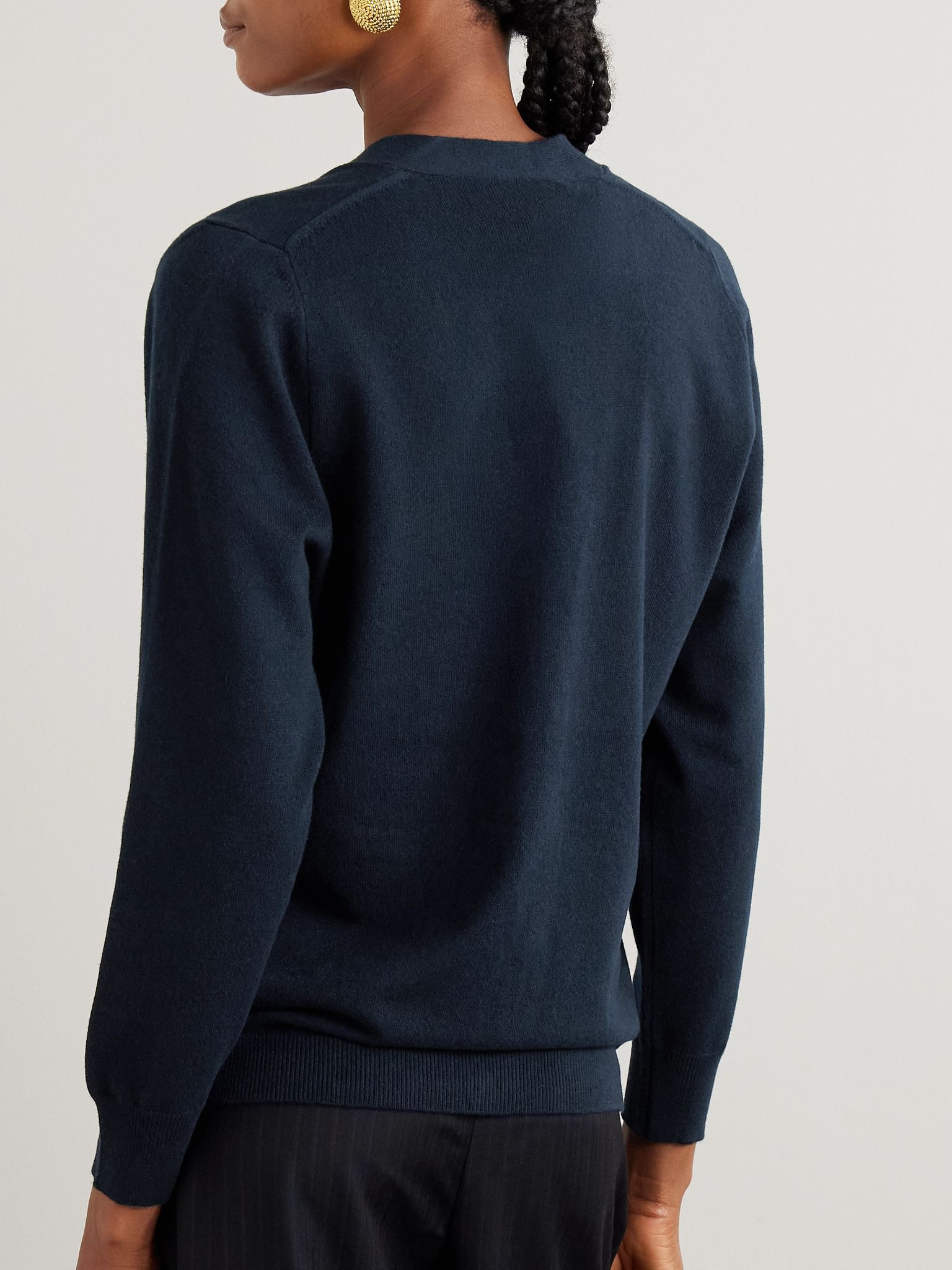 Highland wool and cashmere-blend cardigan Navy - 3