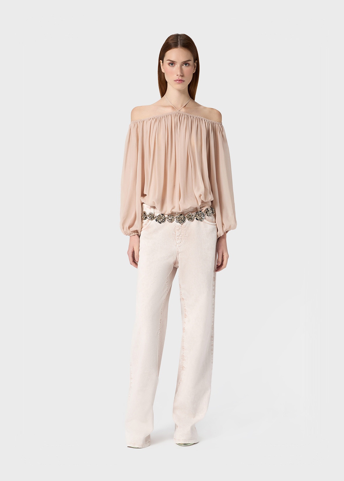 OFF-THE-SHOULDER GEORGETTE BLOUSE - 2