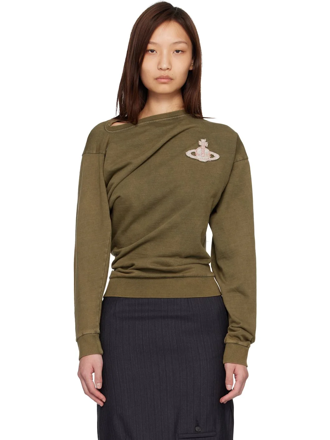 Khaki LS Hebo Sweatshirt - 1