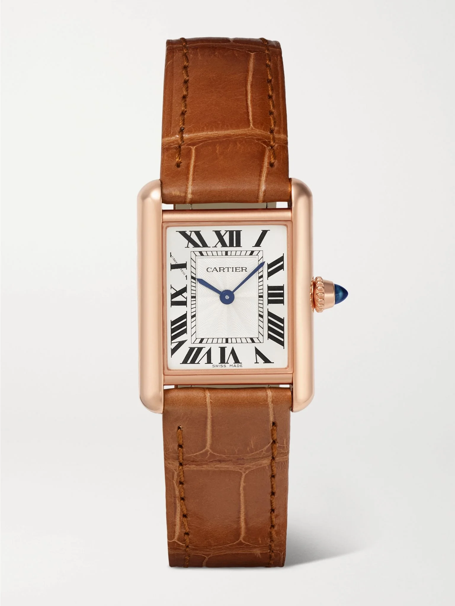 Tank Louis Cartier 29.5mm small 18-karat rose gold and alligator watch Gold - 1
