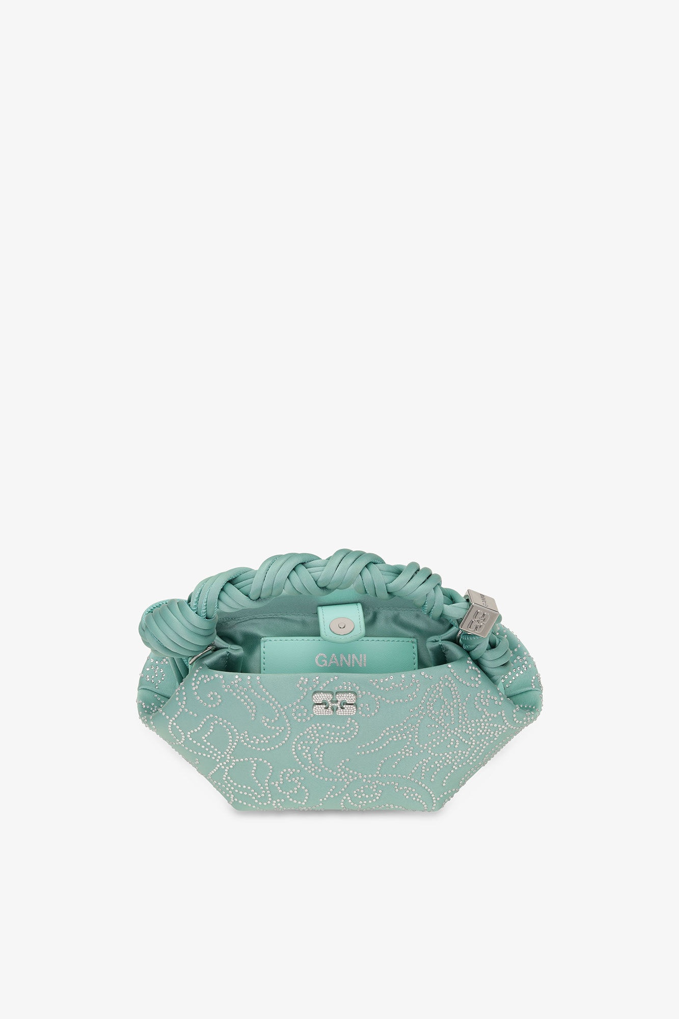 GREEN RHINESTONE MINI GANNI BOU BAG - 4
