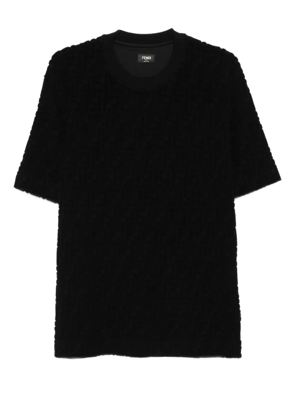 textured crew-neck T-shirt - 1