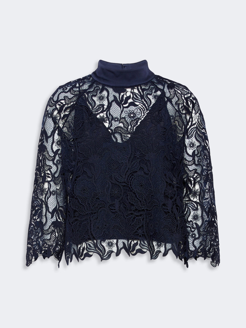 PIOVRA Macramé lace blouse - MIDNIGHTBLUE 1
