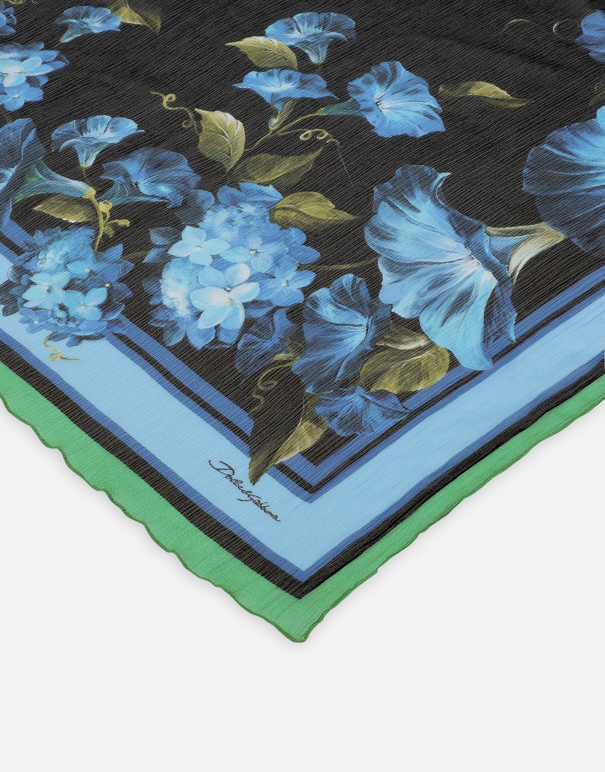 Bluebell-print silk scarf (120 x 200) - 2