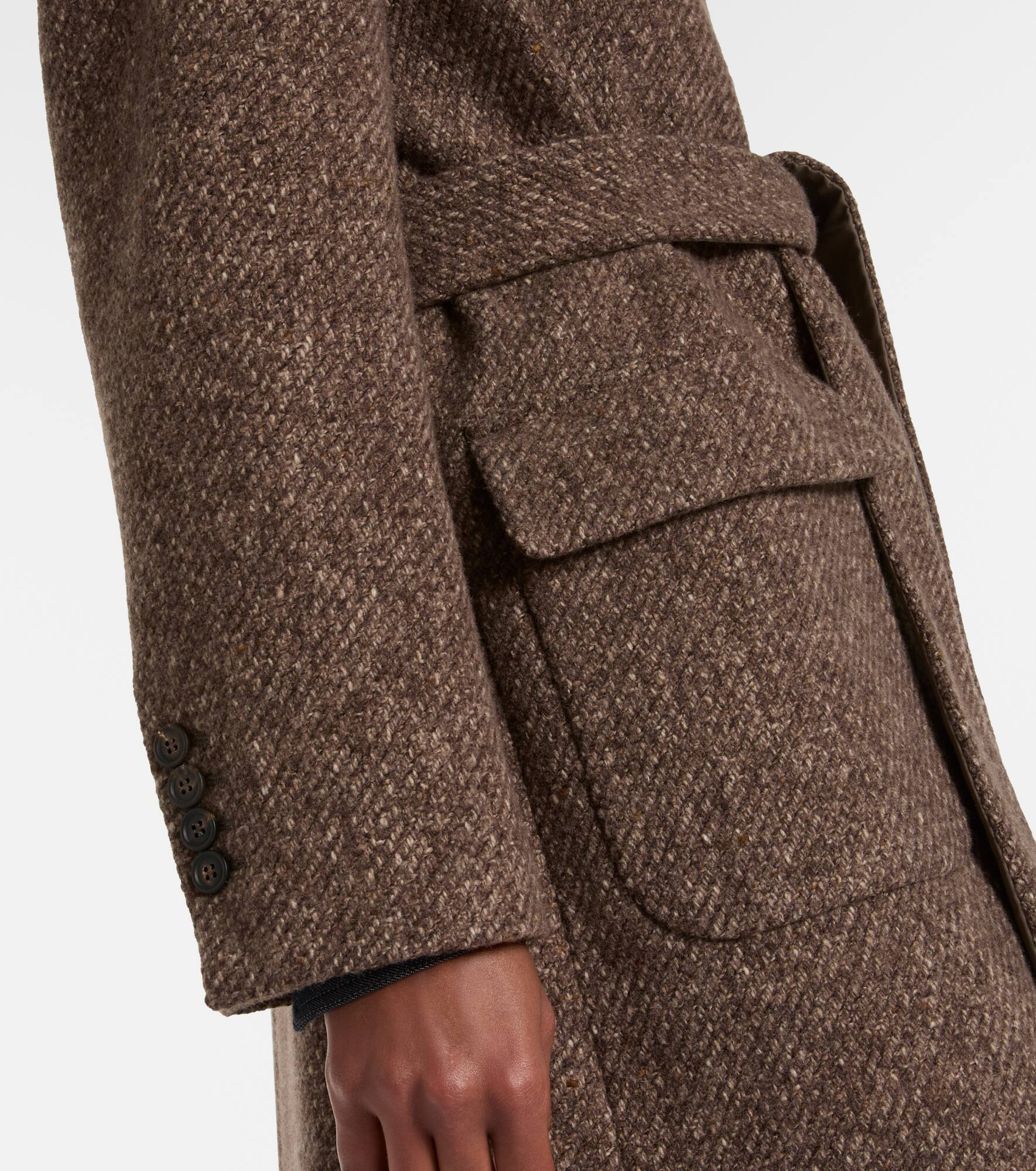 Belted wool and cashmere overcoat - 5