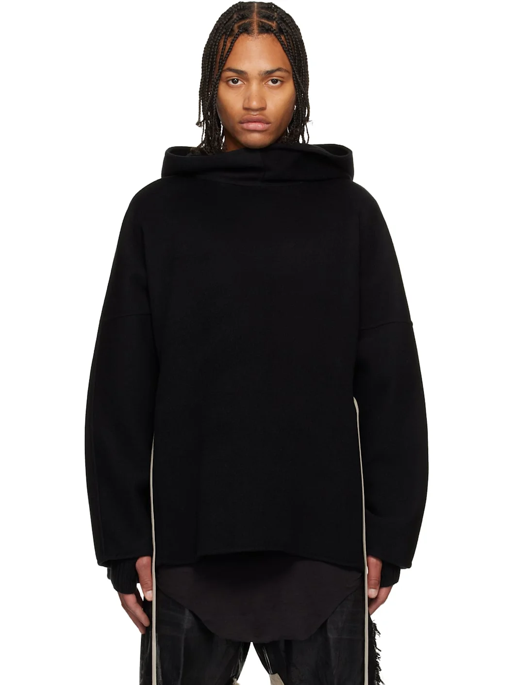 Black Concordians Cashmere Tunic Hoodie - 1