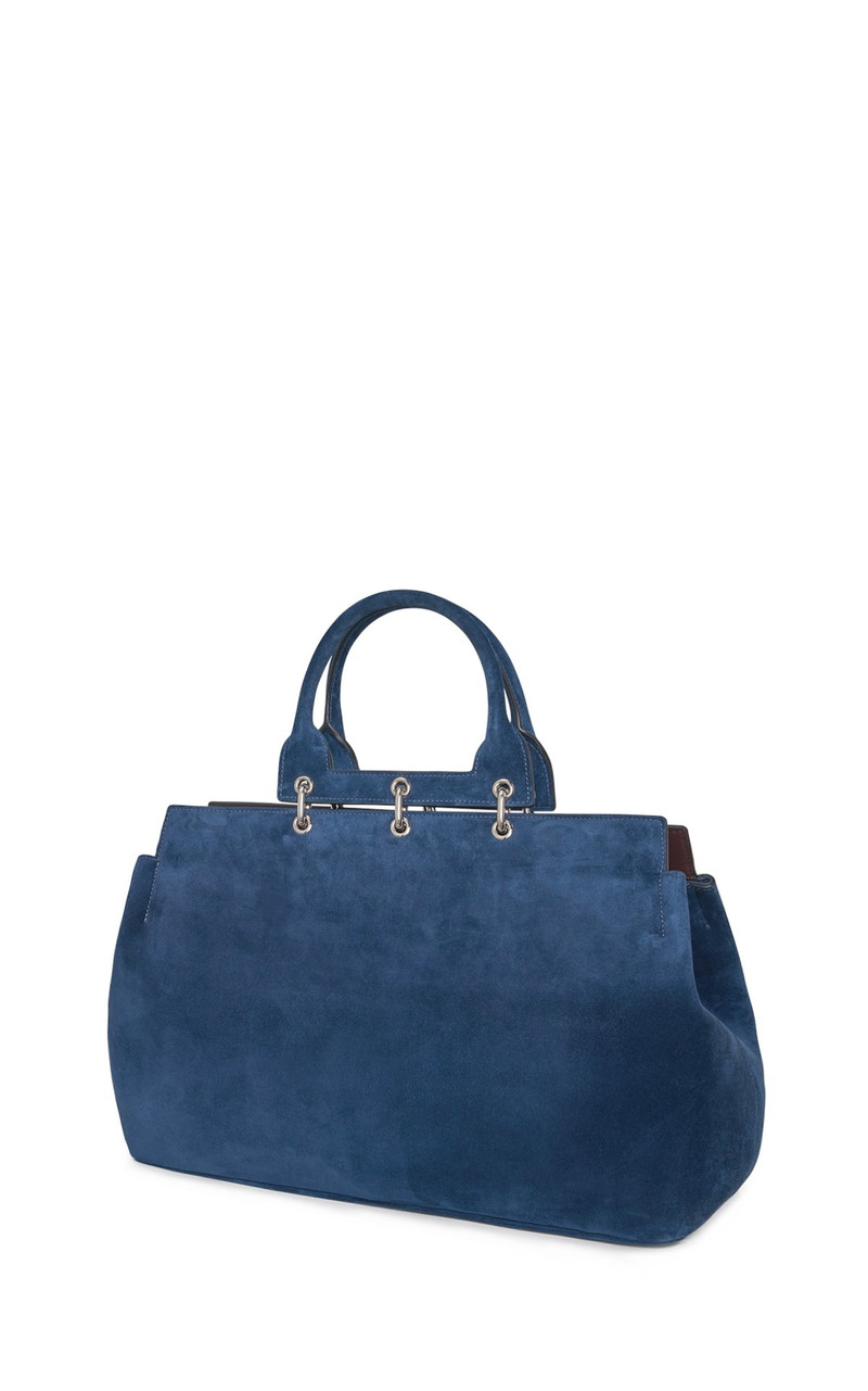 GABRIELA HEARST Large Amethyst Bag in Navy Suede outlook