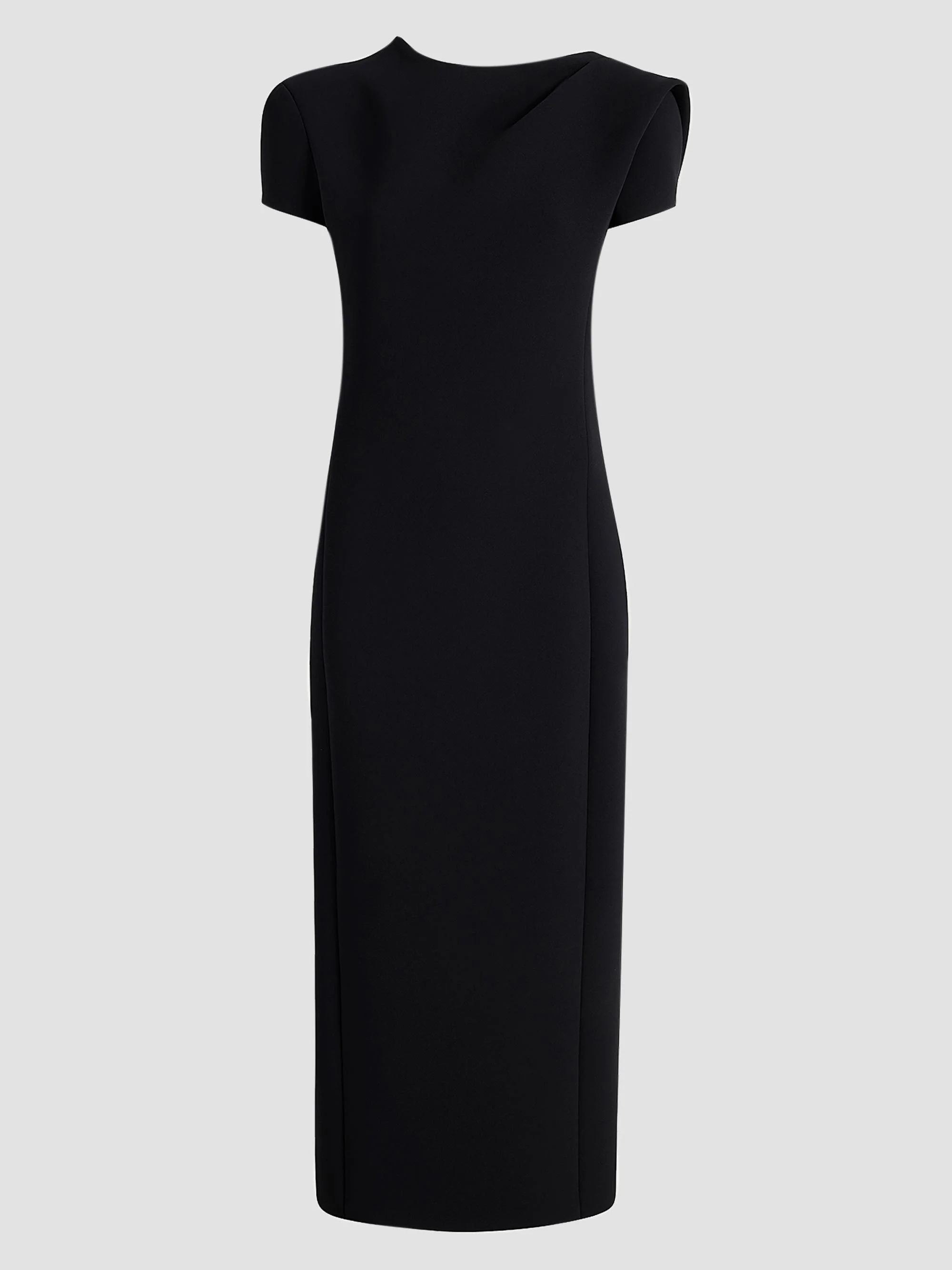 Women's Iryl Draped Open-Back Midi Dress - Black - 1