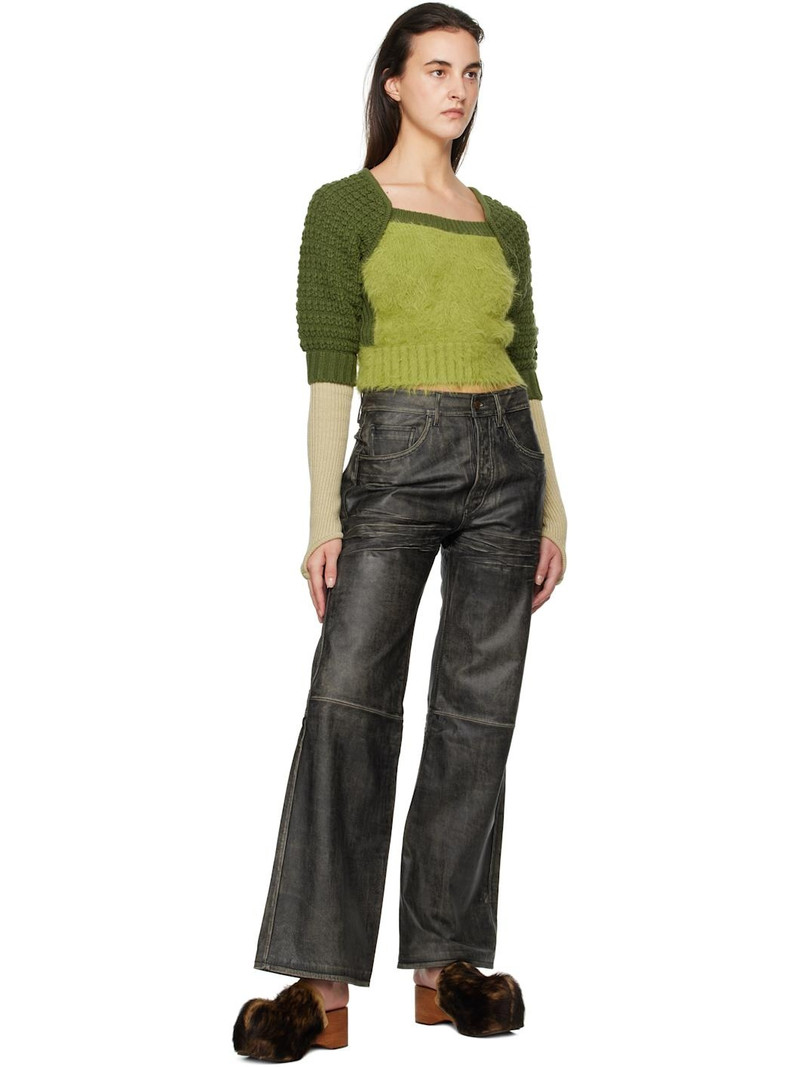Andersson Bell Green Furry Chunky Knit Sweater outlook