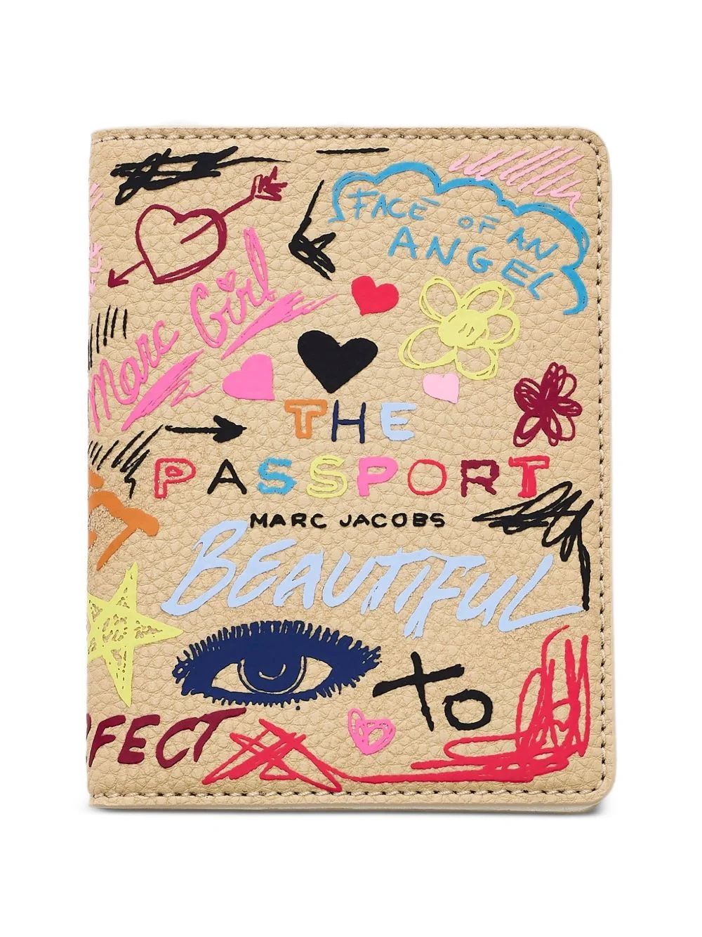 Scribble leather passport case - 1