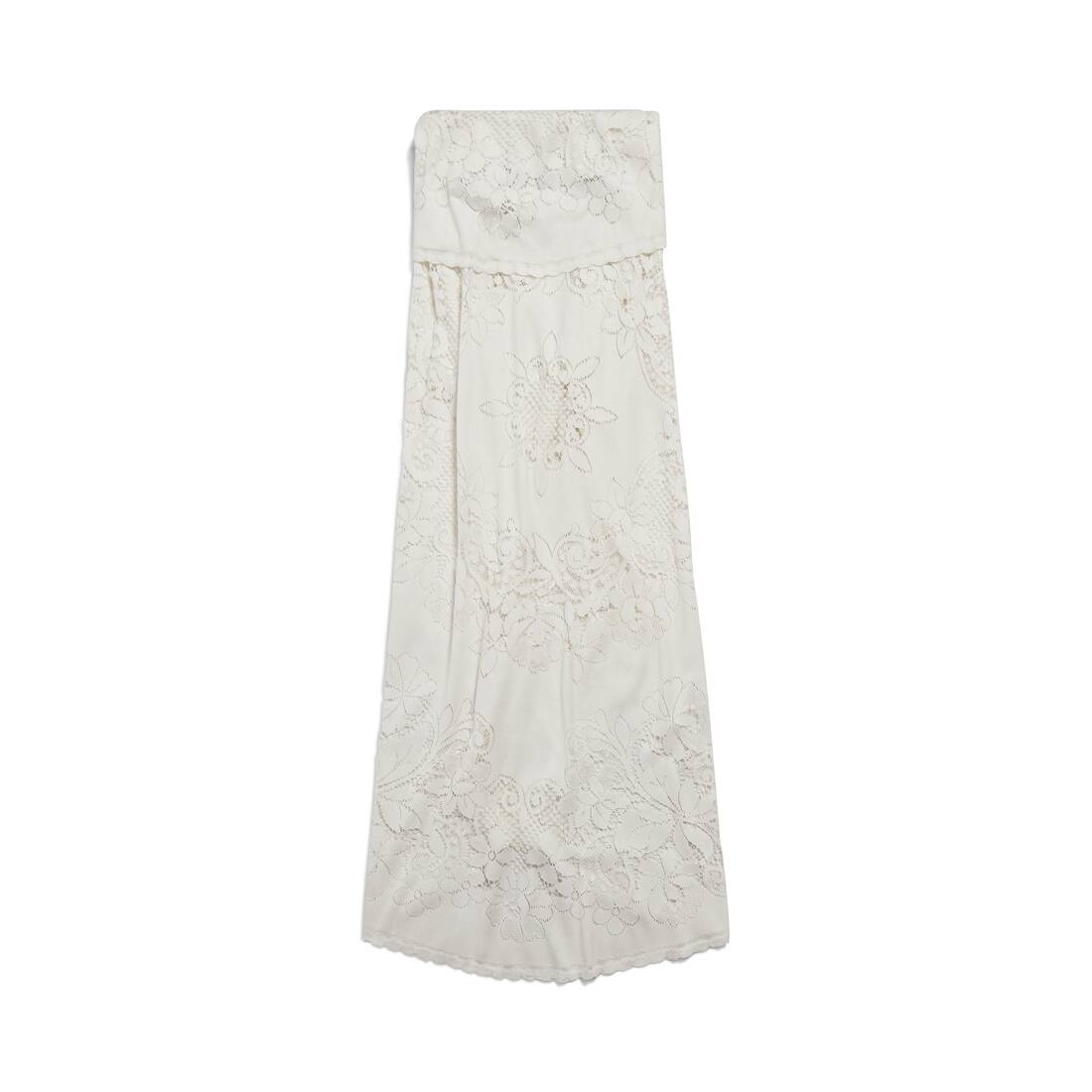 Women's Upcycled Tablecloth Dress in Off White - 2