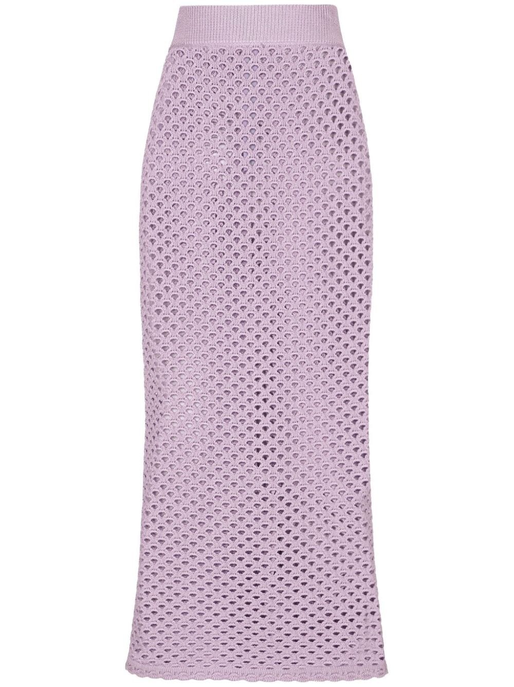 crochet-knit high-waist skirt - 1