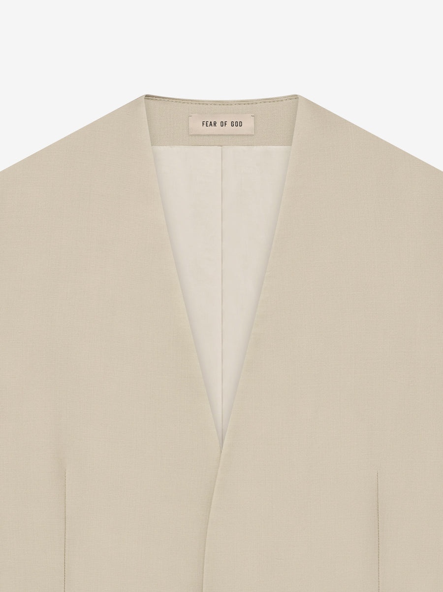 Wool Mohair Lapelless Jacket - 3