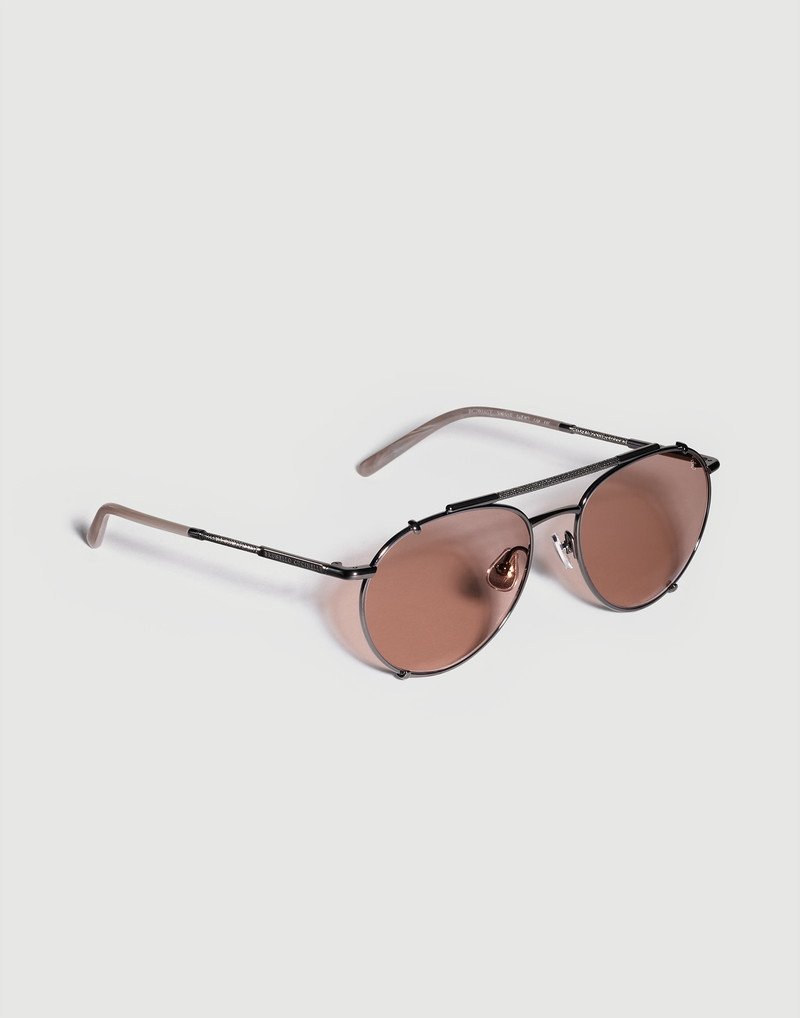 Brunello Cucinelli Round titanium sunglasses outlook