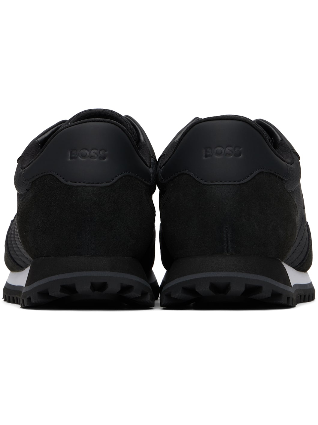 Black Mixed-Material Sneakers - 2
