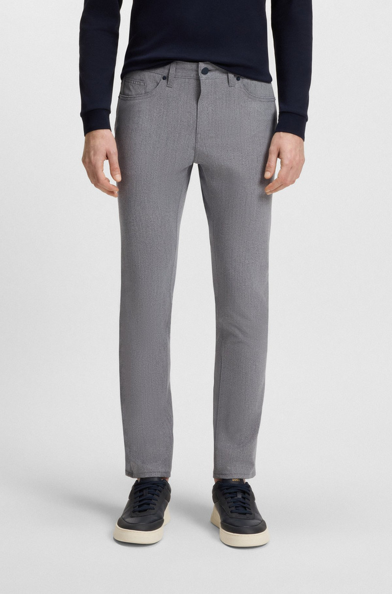 DELAWARE SLIM-FIT TROUSERS IN WRINKLE-RESISTANT DOBBY 2