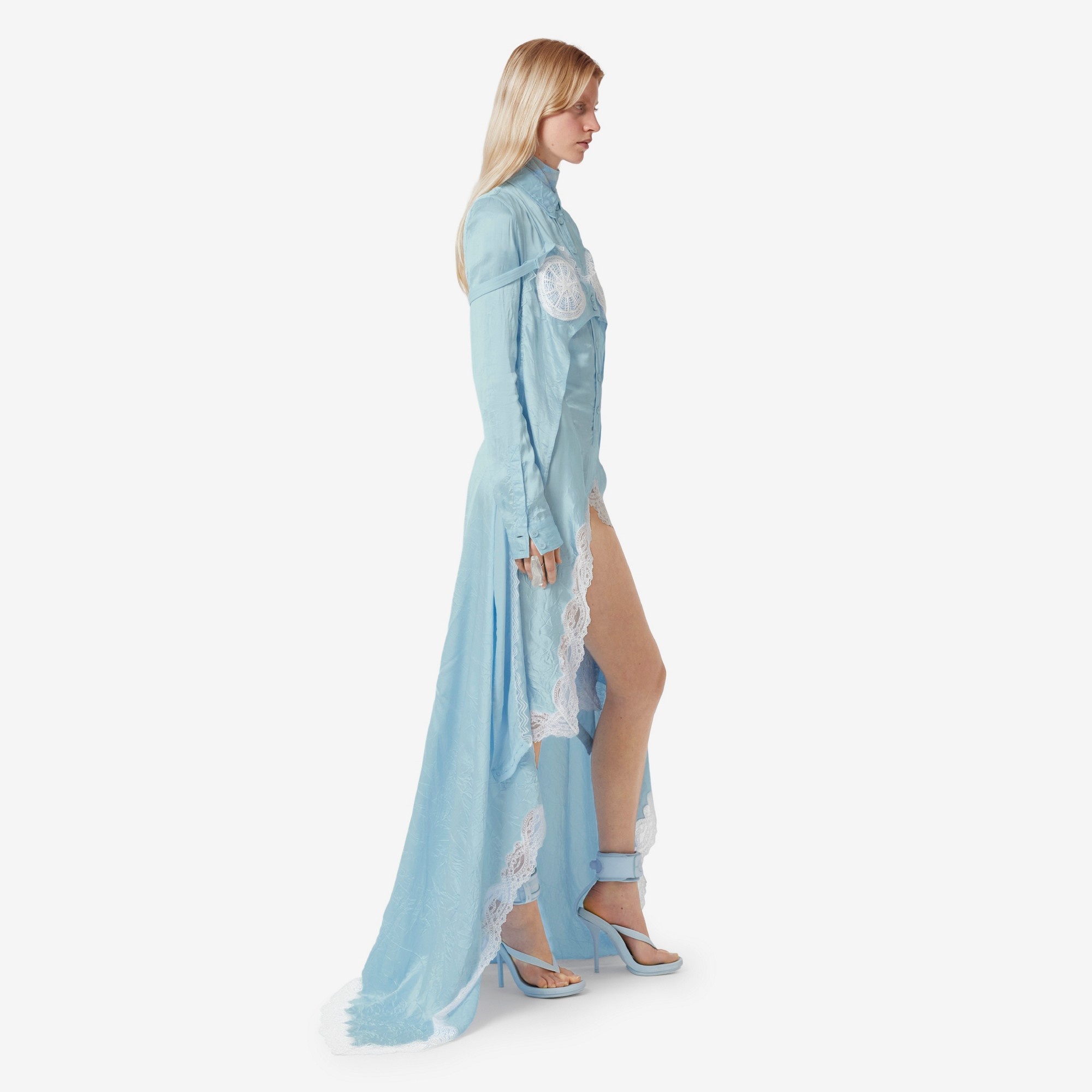 EKD Stretch Tulle Turtleneck Bodysuit - 3