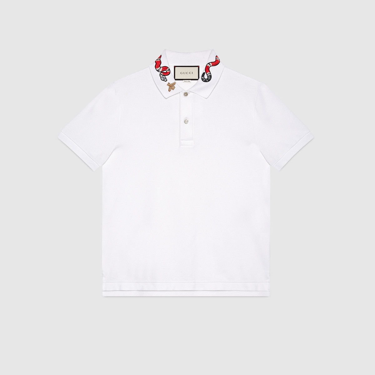 Cotton polo with Kingsnake embroidery - 1