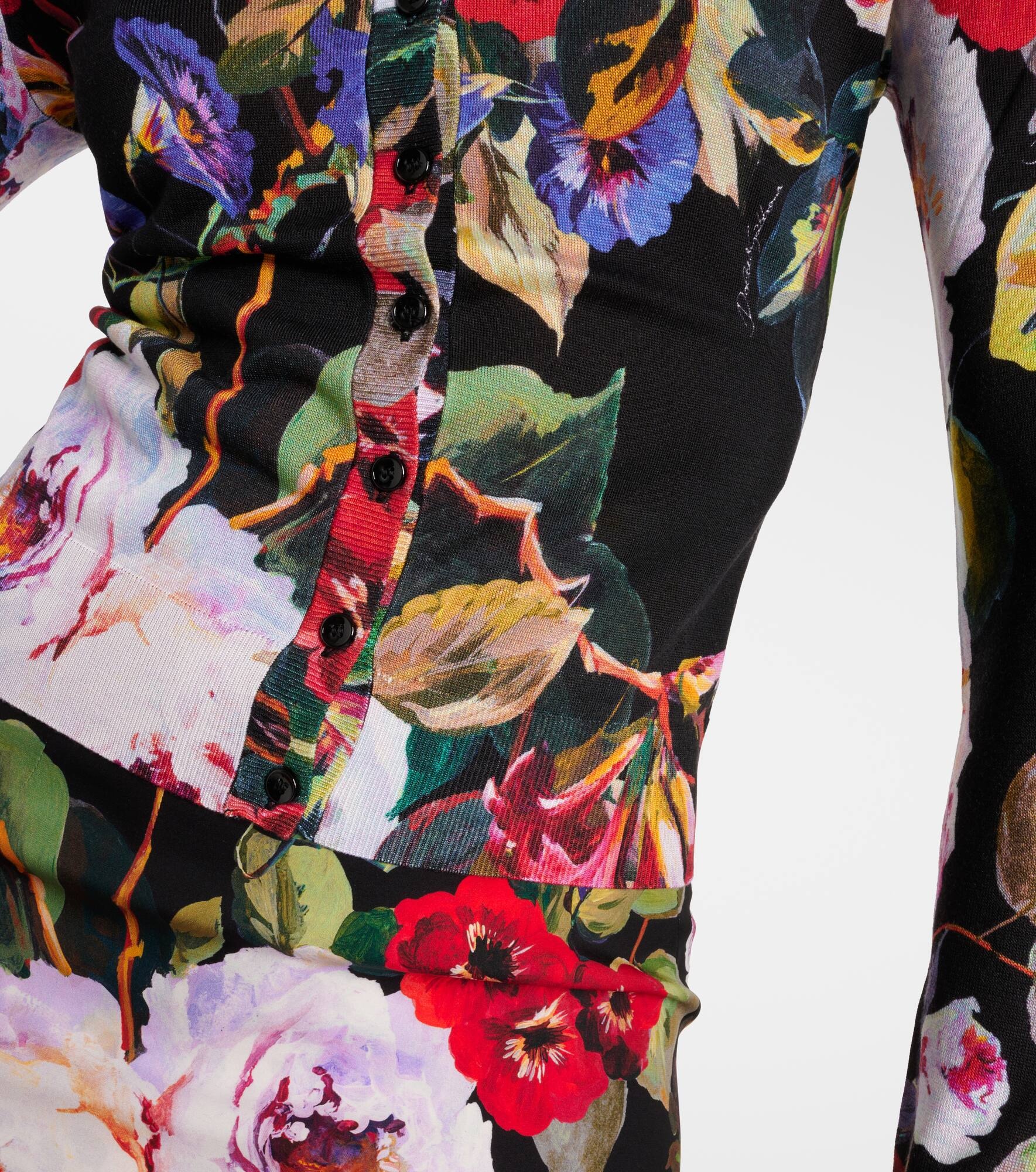 Floral silk cardigan - 5