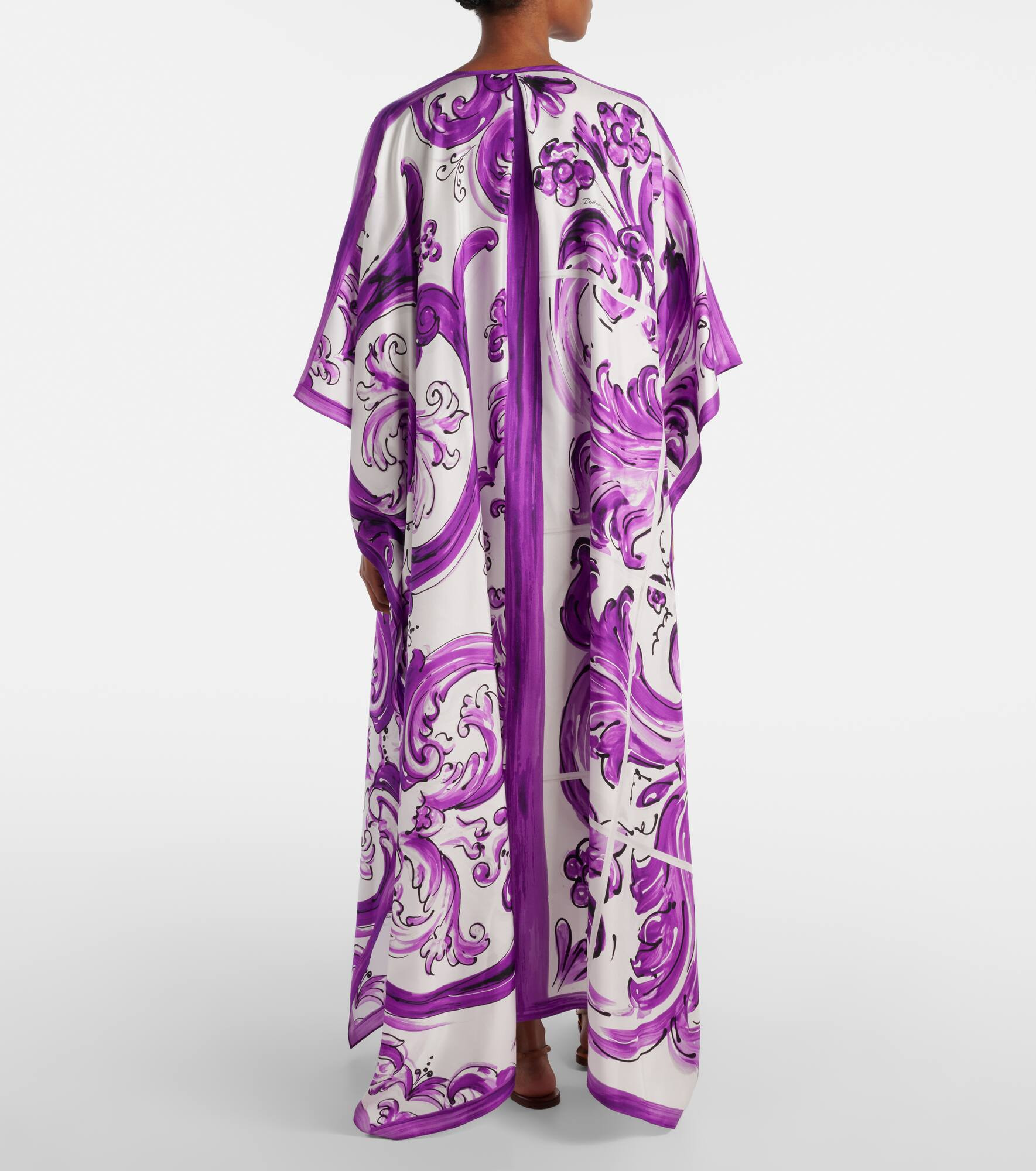 Majolica silk twill beach dress - 3