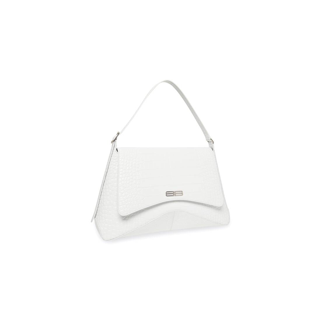 Women's Xx Xl Flap Bag Crocodile Embossed in White - 2