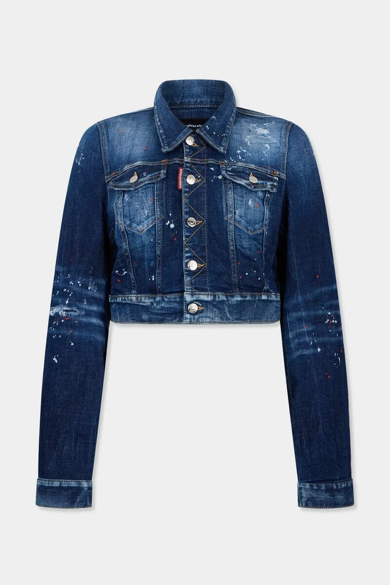 MEDIUM RED SPOTS WASH DEAN JEAN JACKET - 1