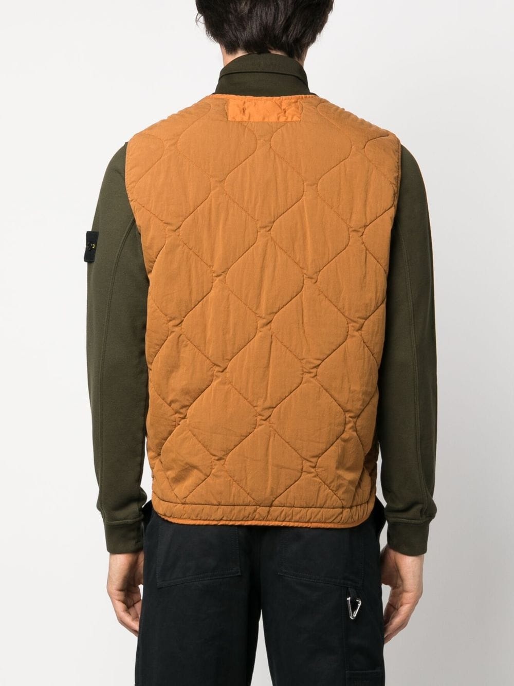 Compass-patch quilted gilet - 4