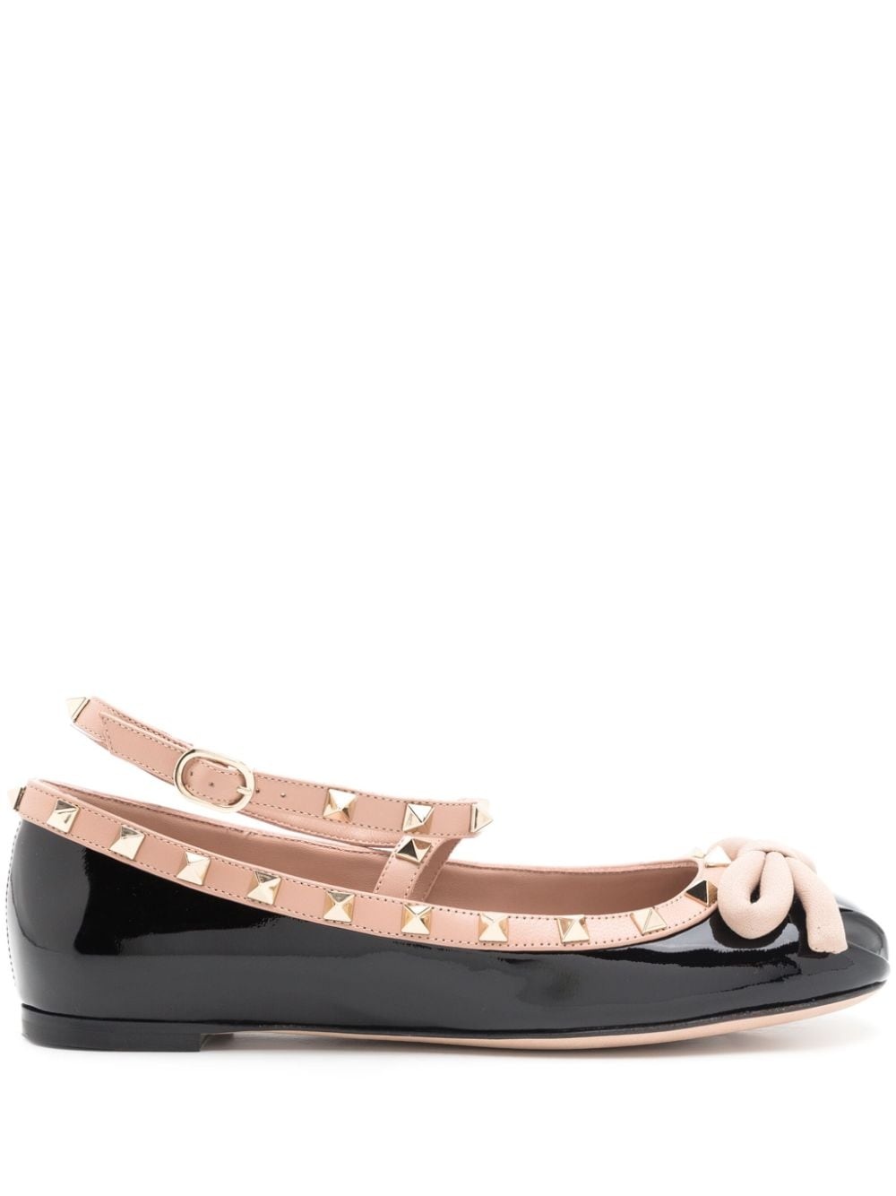 Rockstud patent leather ballet flats - 1