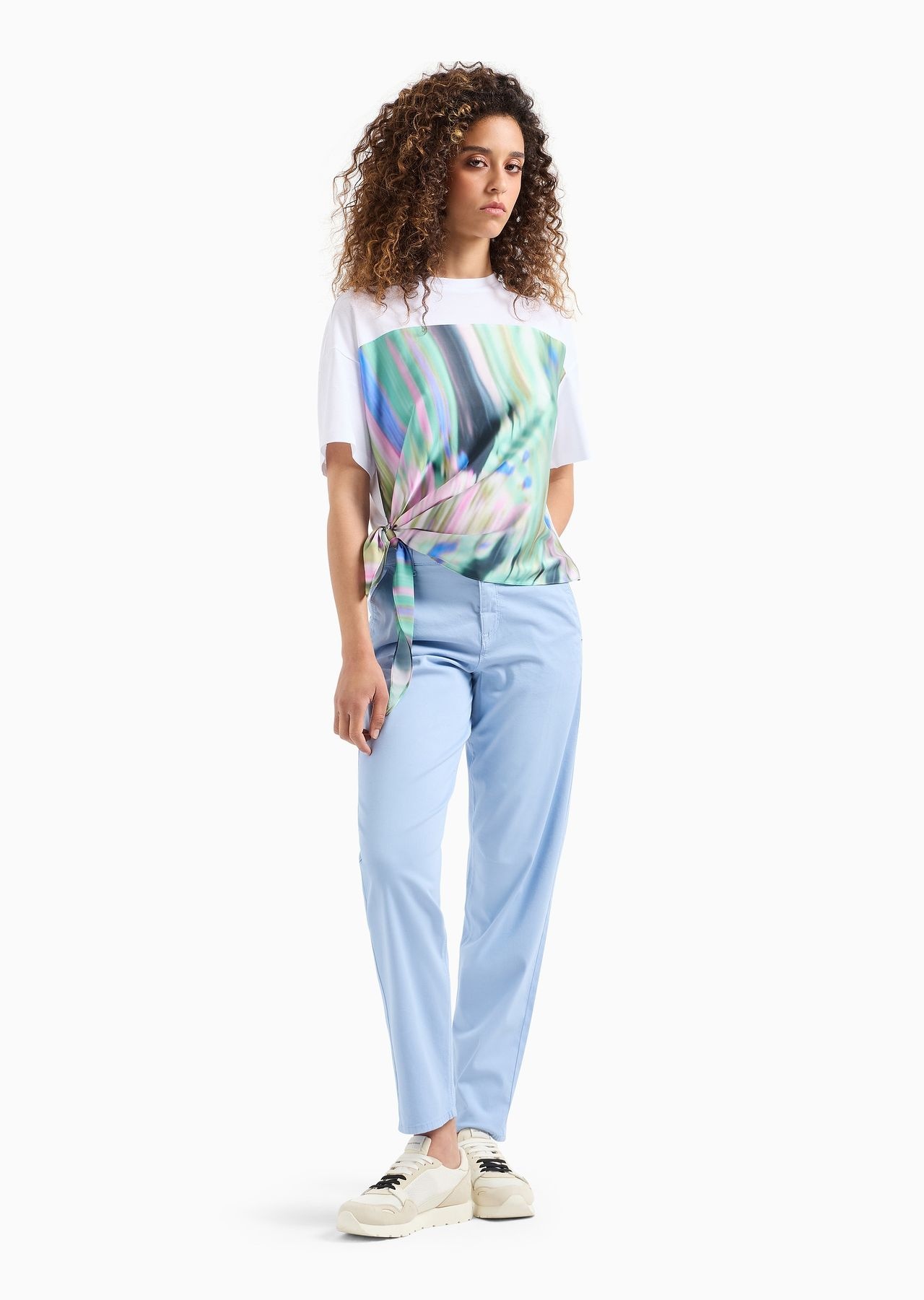 ASV organic-jersey T-shirt with multicoloured insert - 4