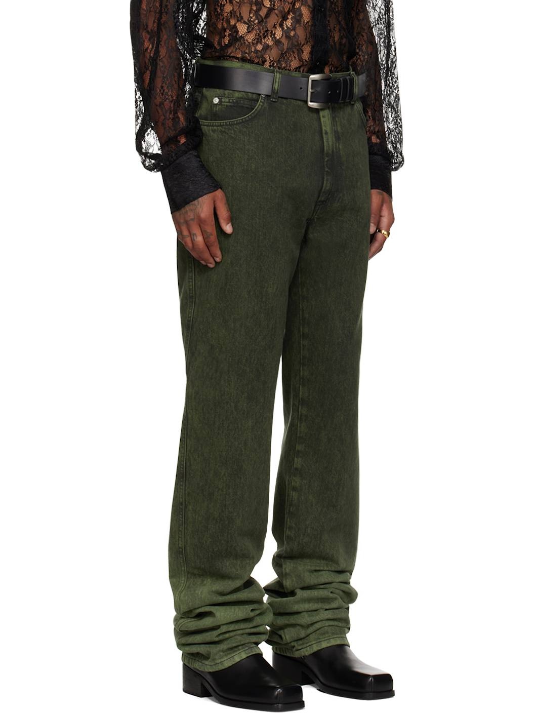 Green Stacked Straight Leg Jeans - 2