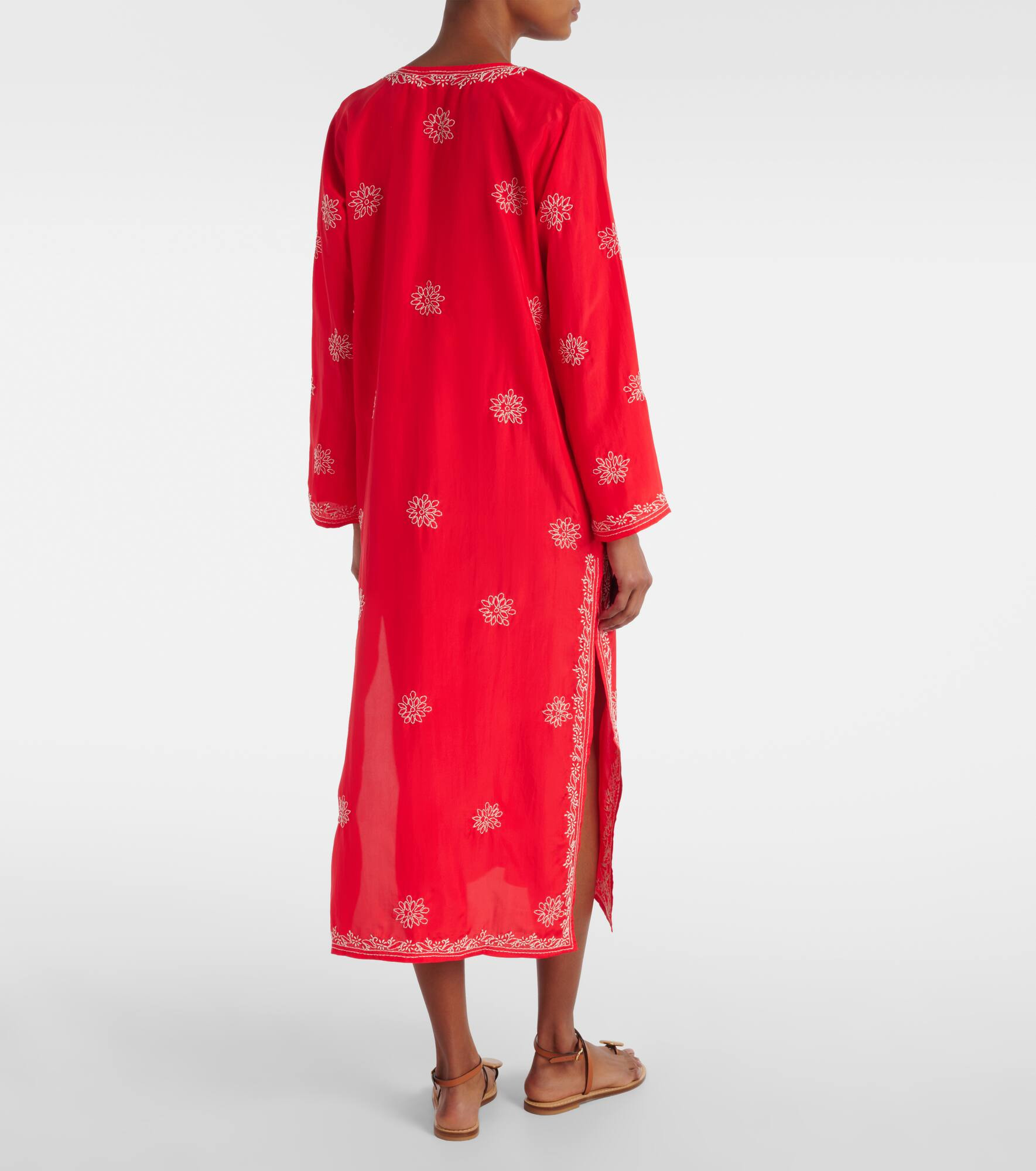 Embroidered silk kaftan - 3