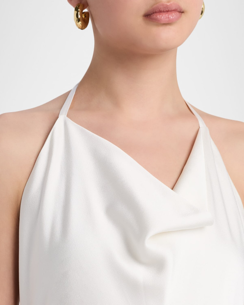 Cowl-Neck Enverse Satin Backless Halter Gown 5