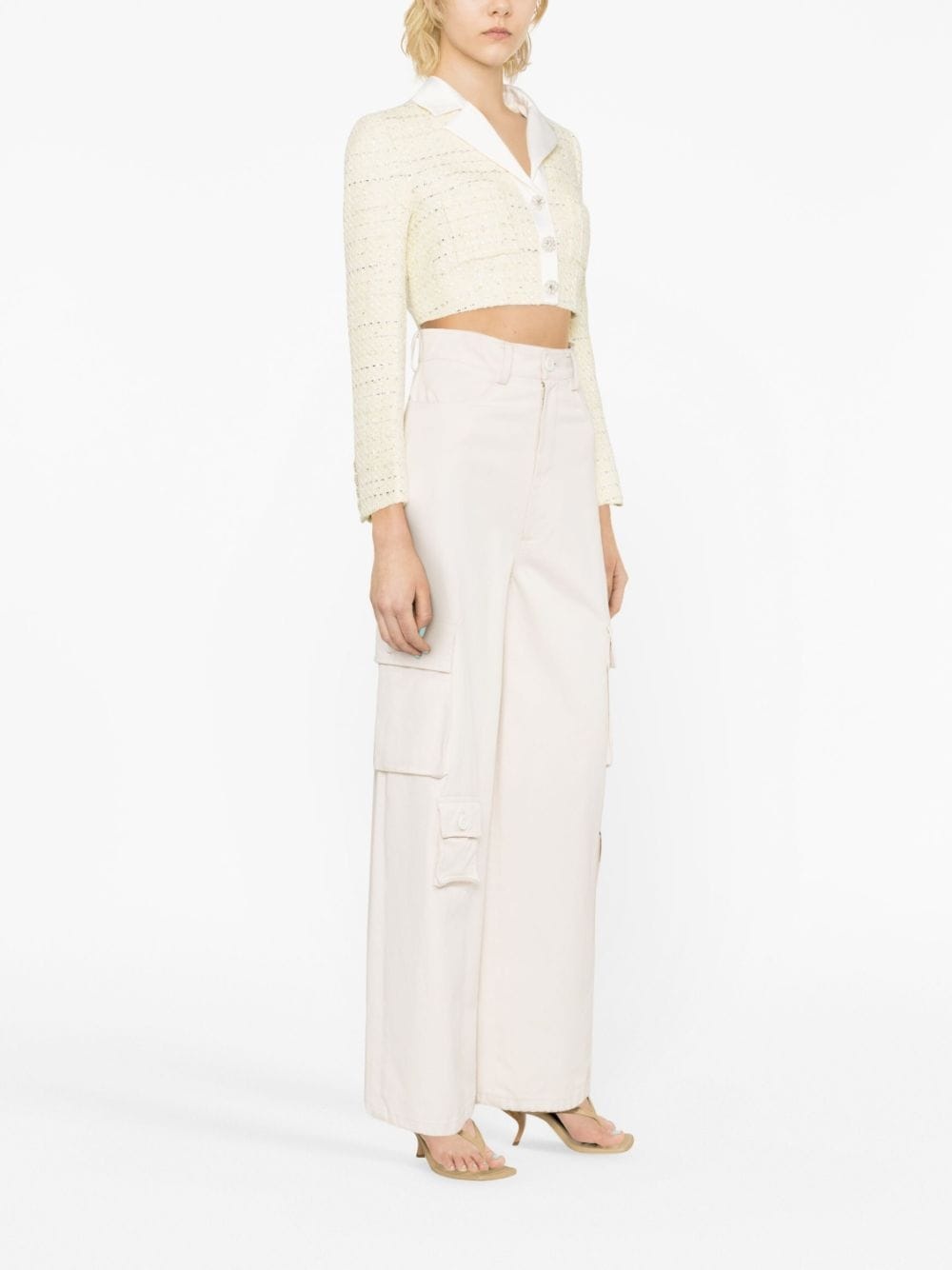 cropped bouclé jacket - 4