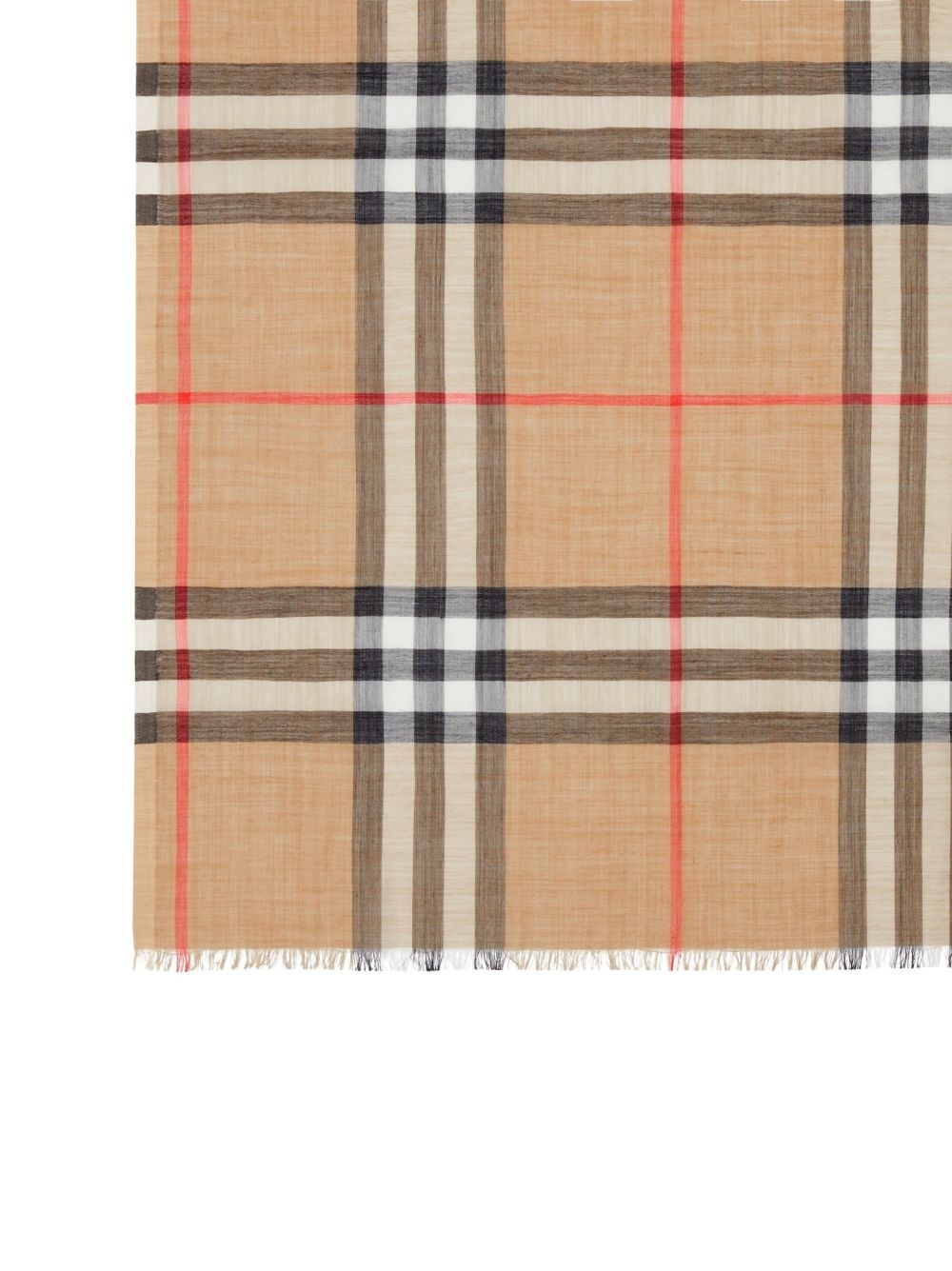 Lightweight Check Wool and Silk Scarf - 4
