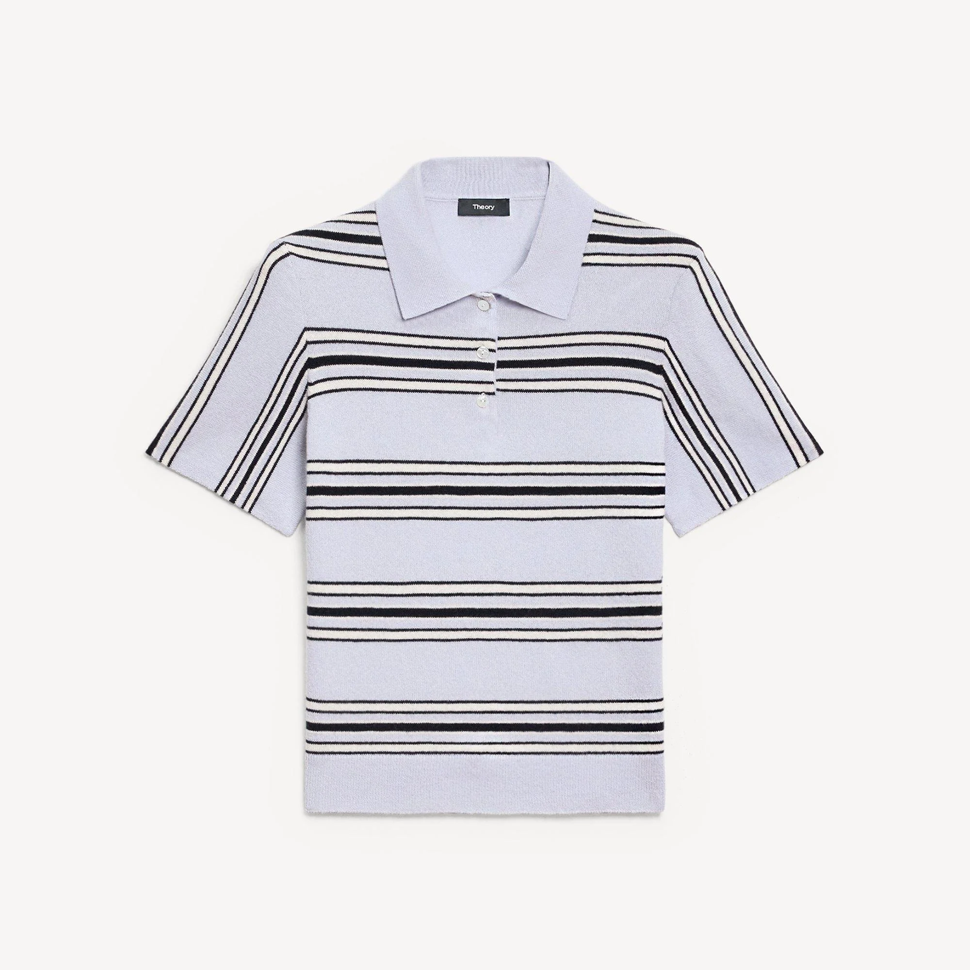 Striped Polo Shirt in Cashmere - 1