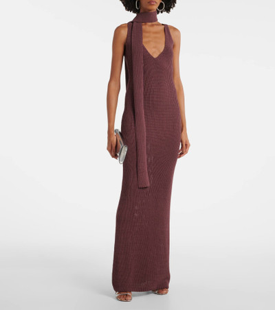 AYA MUSE Ribbed-knit cotton-blend maxi dress outlook