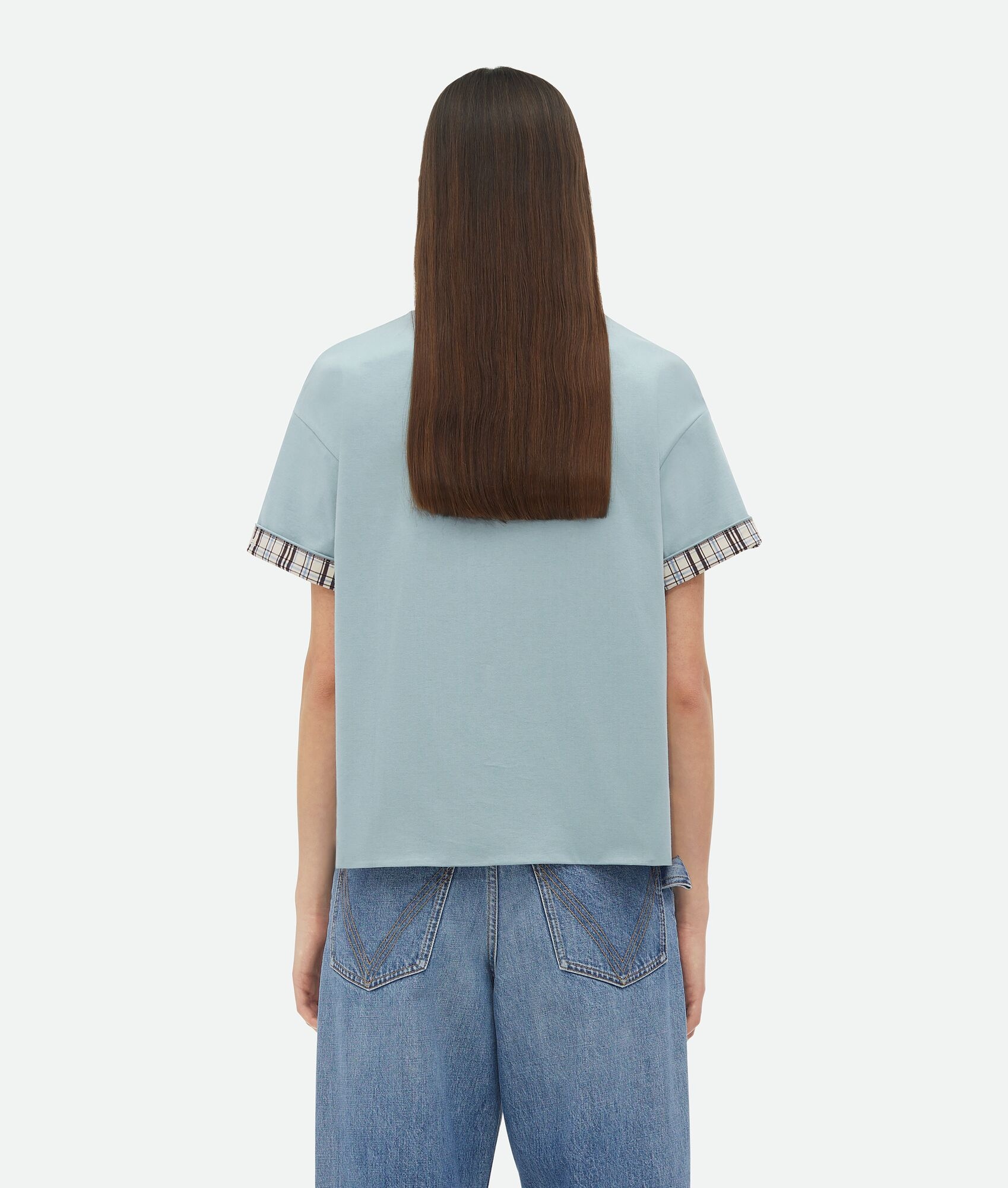 Double Layer Checked Cotton T-Shirt - 3