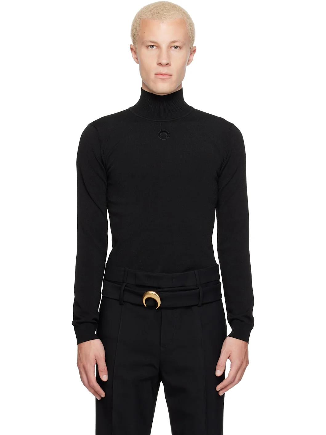 Black Moon Logo Knit Turtleneck - 1
