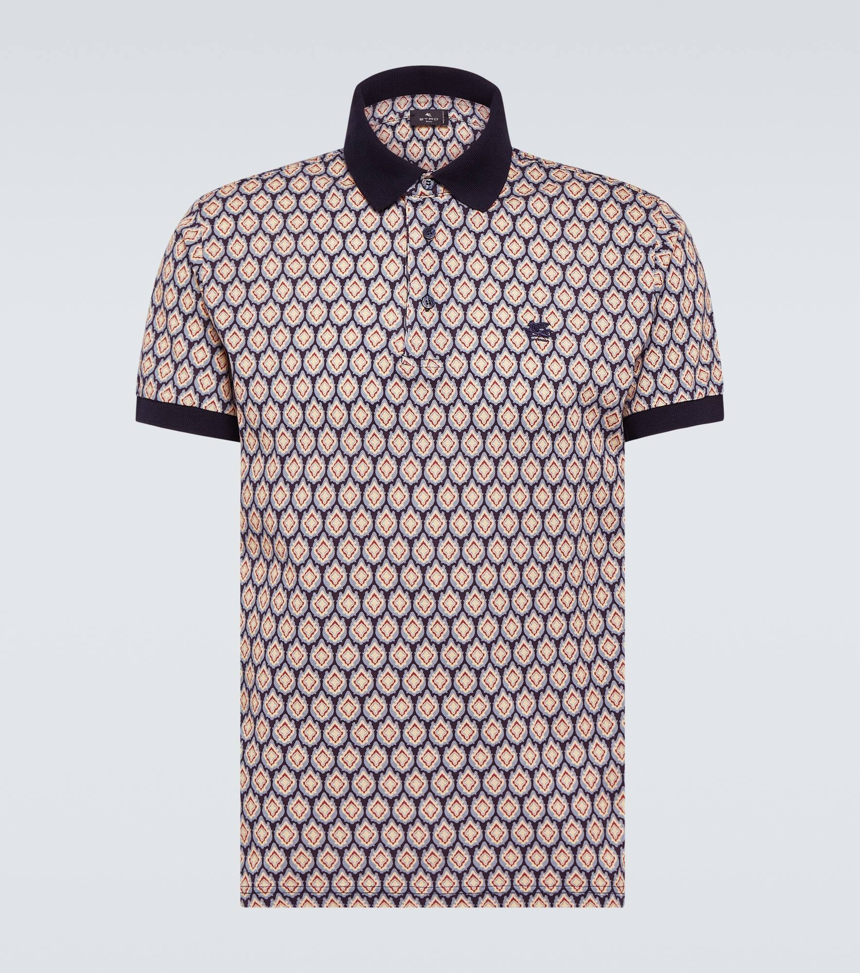 Paisley cotton piquet polo shirt - 1